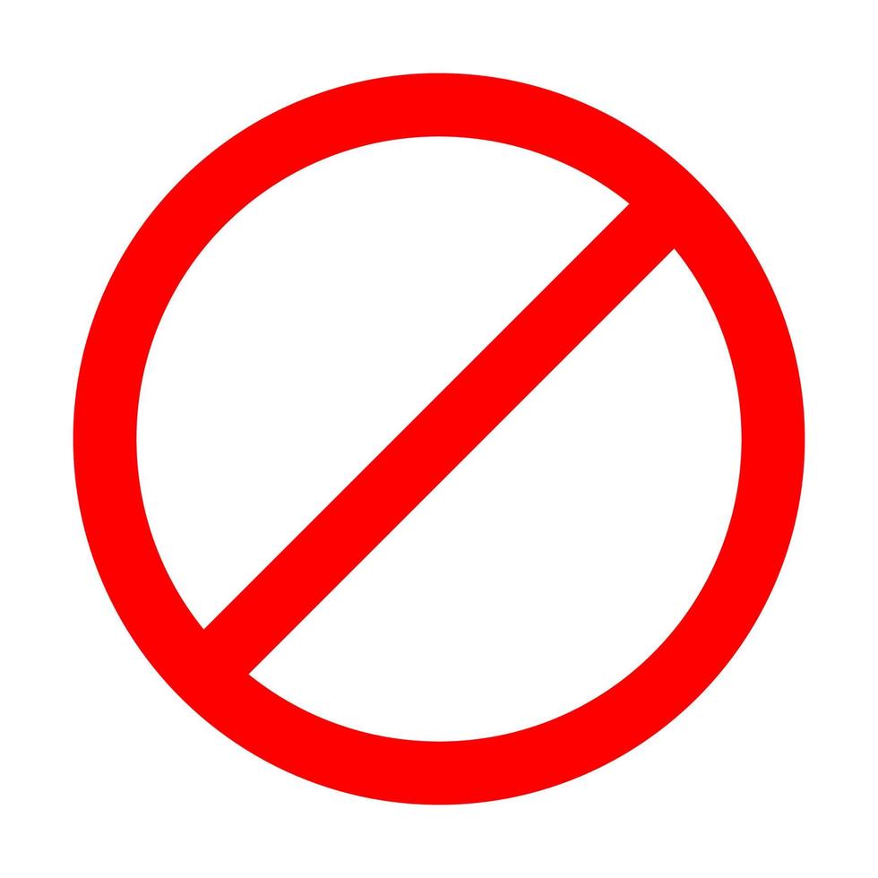 icône d'interdiction isolé sur fond blanc vecteur