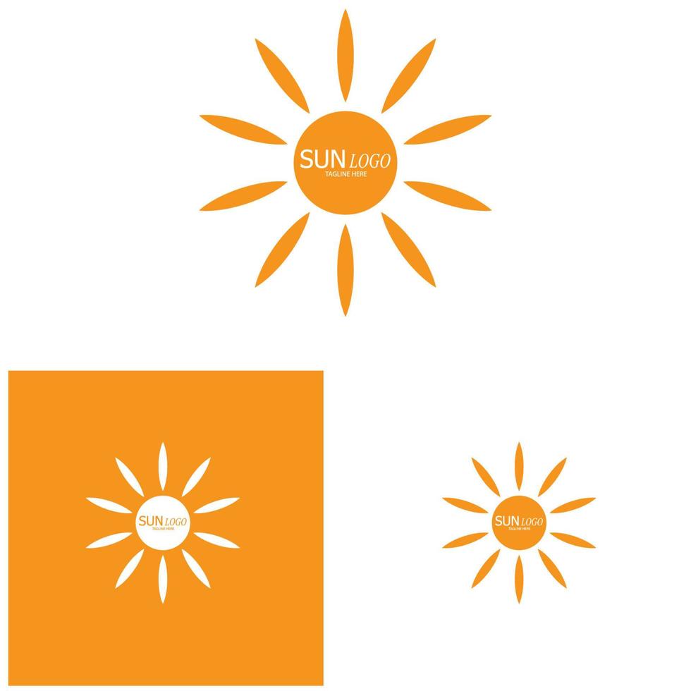 modèle de logo icône illustration vectorielle soleil vecteur