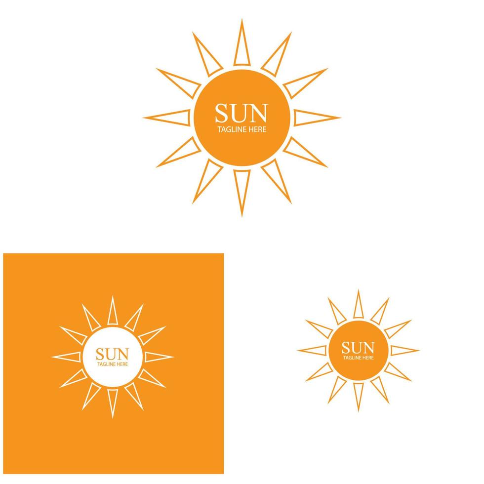 modèle de logo icône illustration vectorielle soleil vecteur