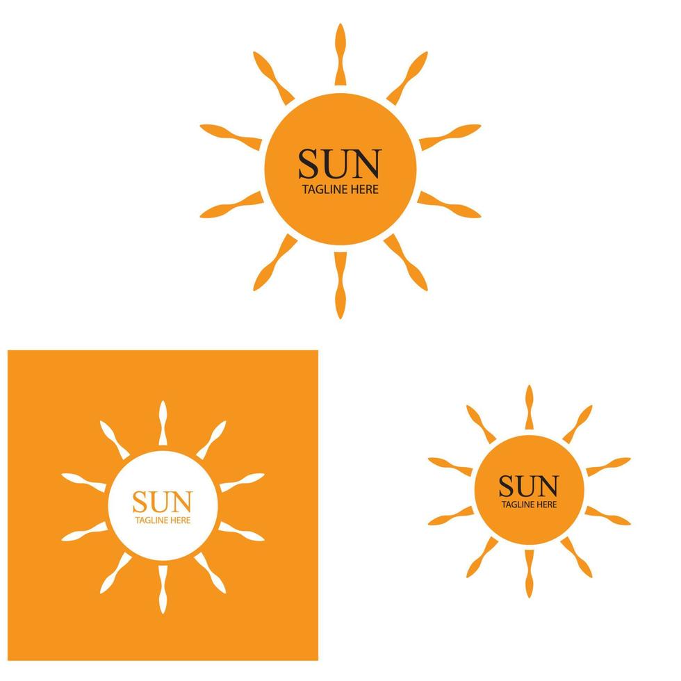 modèle de logo icône illustration vectorielle soleil vecteur