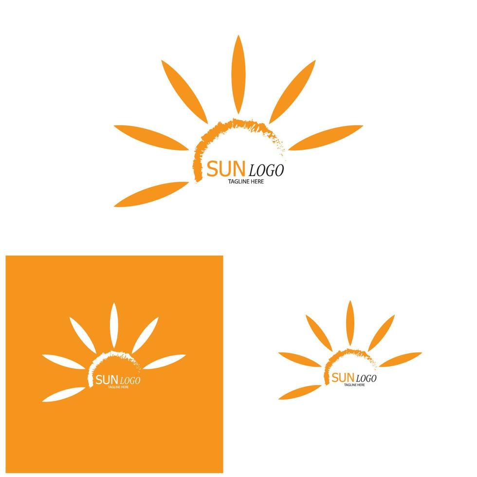 modèle de logo icône illustration vectorielle soleil vecteur