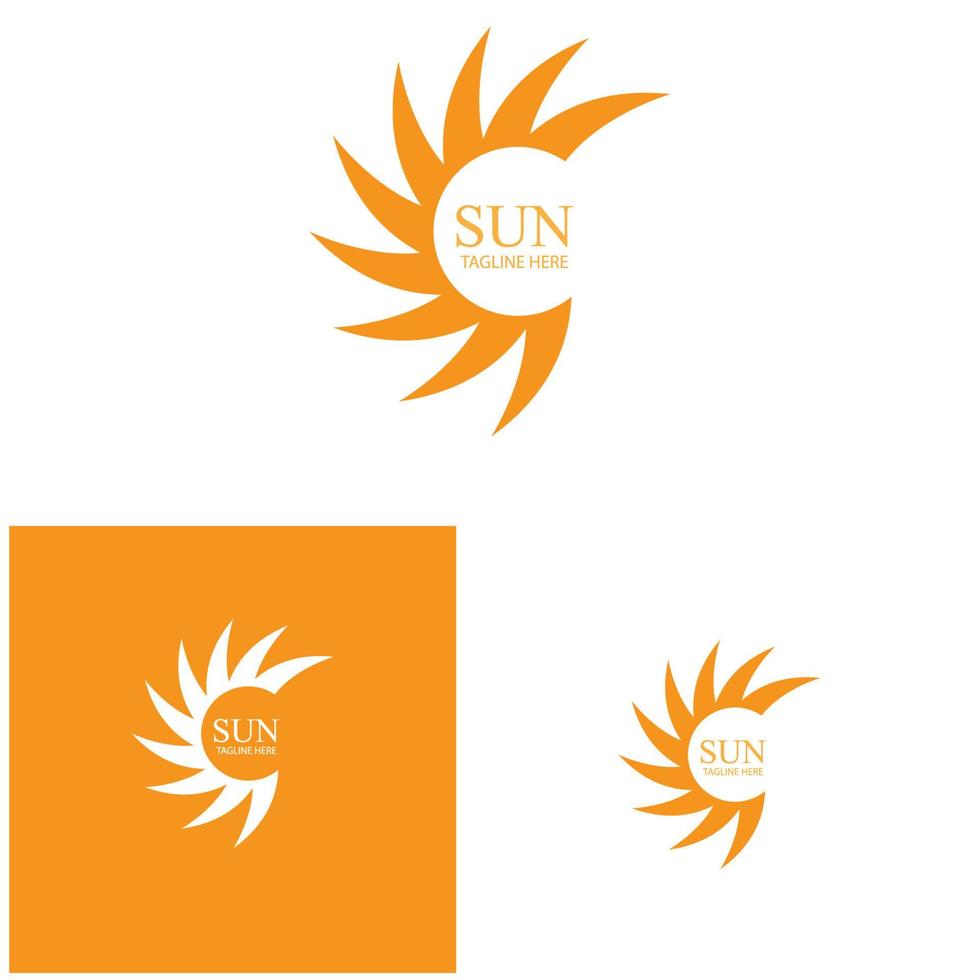 modèle de logo icône illustration vectorielle soleil vecteur