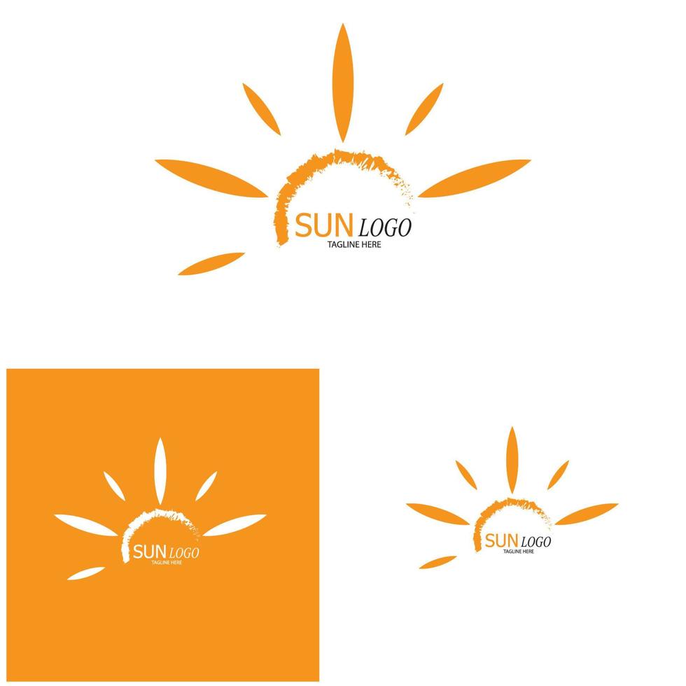 modèle de logo icône illustration vectorielle soleil vecteur