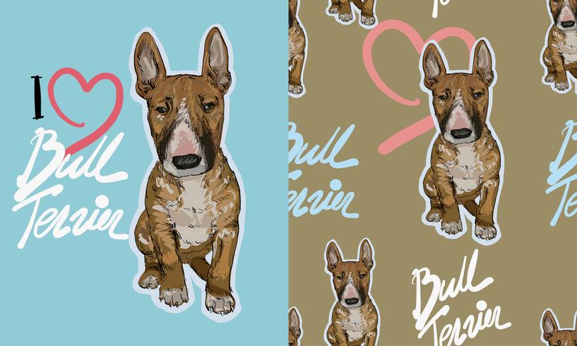 Croquis de Bull Terrier dessin sans soudure vecteur