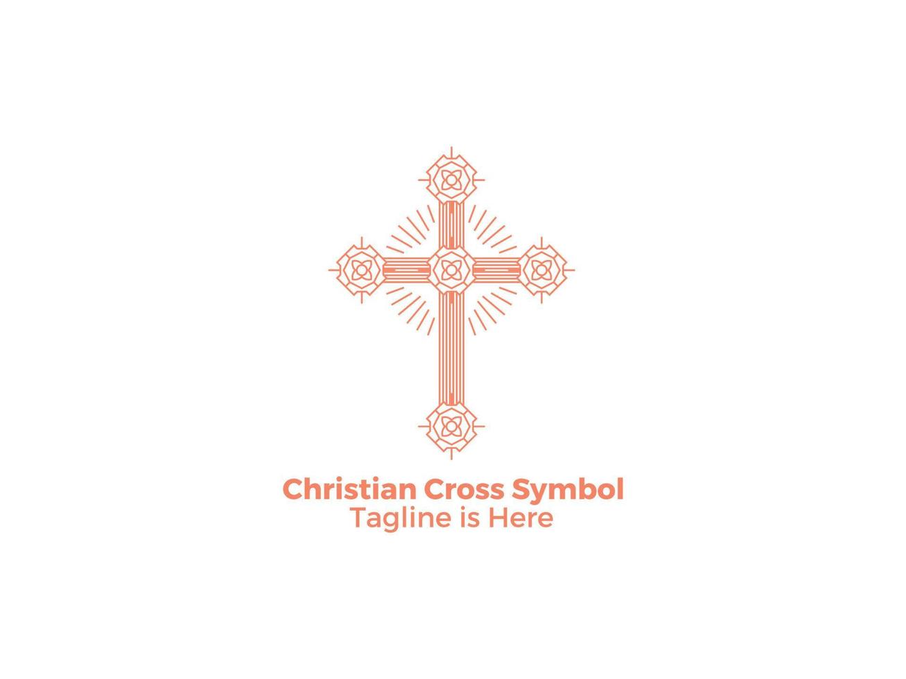 la croix est un symbole de la religion du christianisme catholique l'icône du design de l'église de jésus vecteur