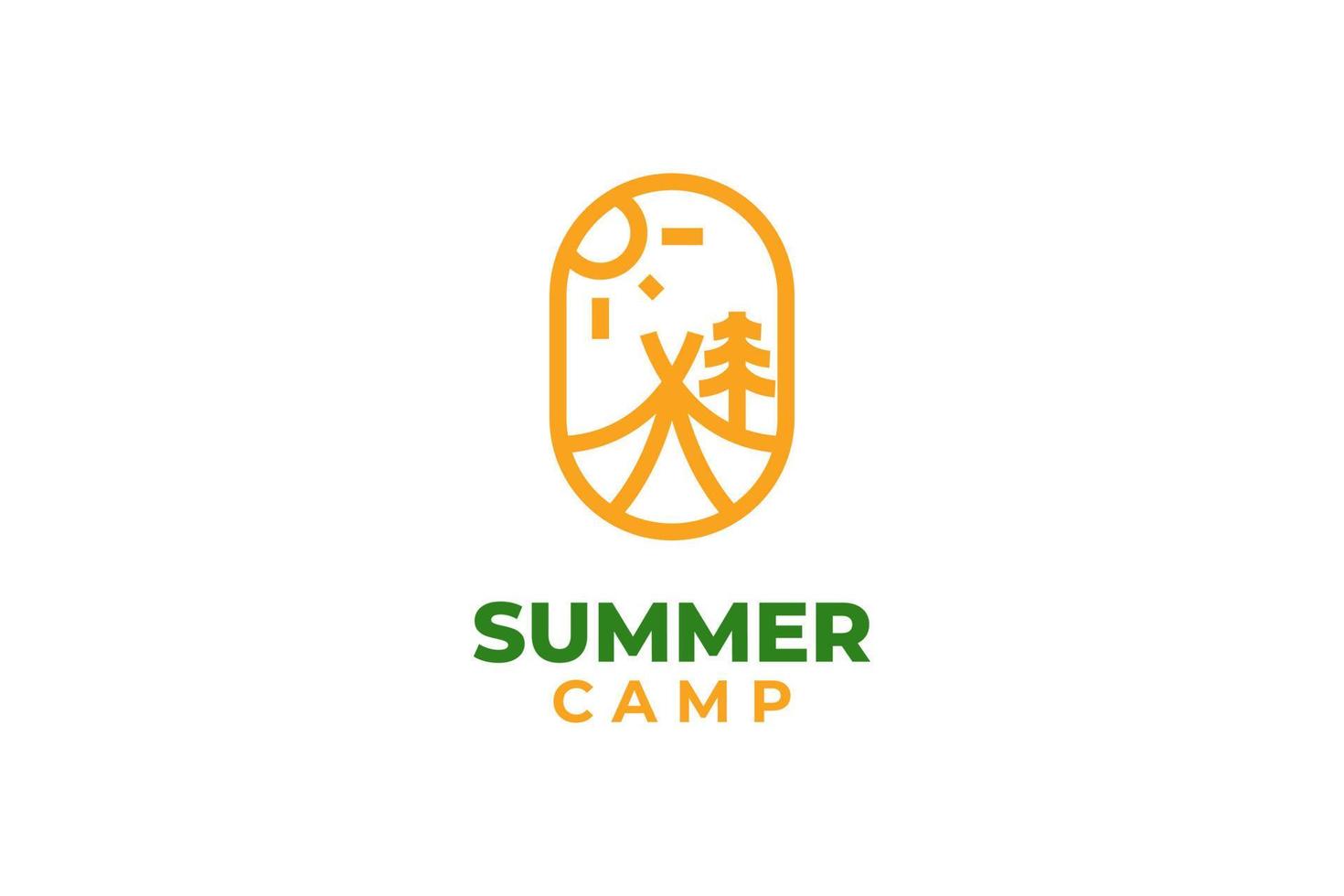 vecteur de conception de logo de camp d'été