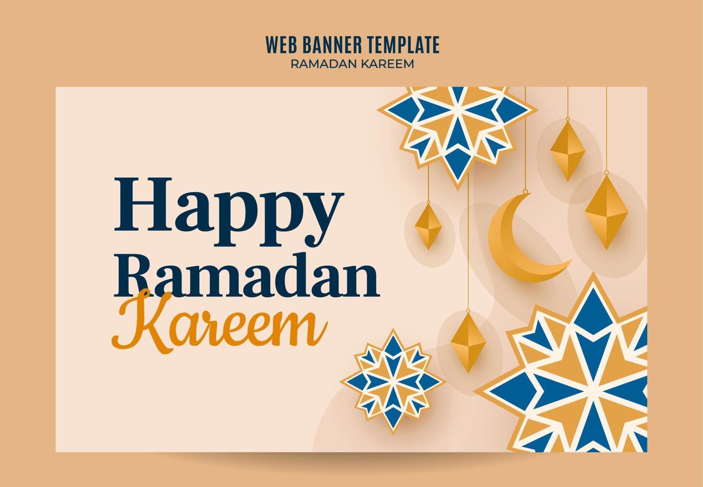 ramadan kareem bannière espace web et arrière-plan vecteur