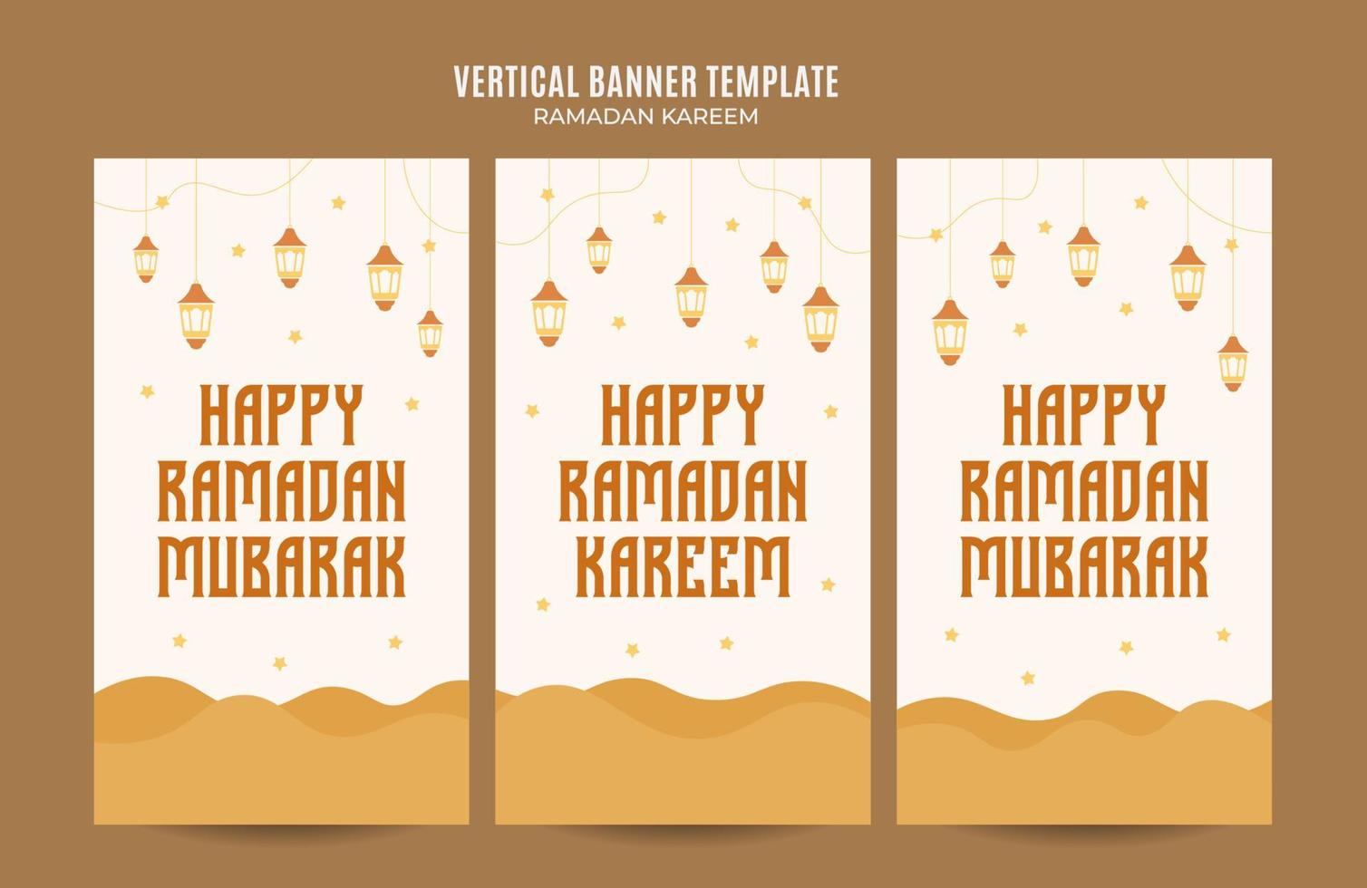 espace et arrière-plan de la bannière web verticale ramadan kareem vecteur