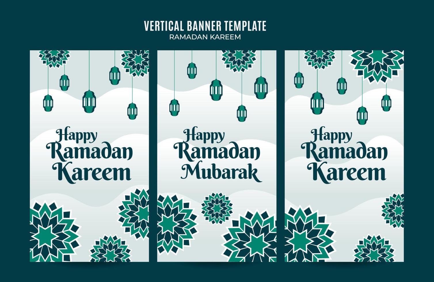 espace et arrière-plan de la bannière web verticale ramadan kareem vecteur