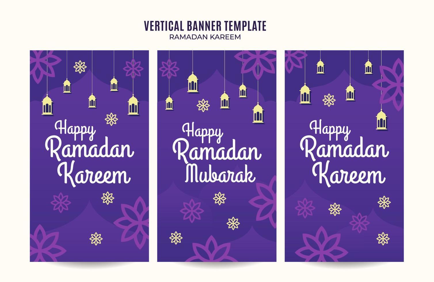 espace et arrière-plan de la bannière web verticale ramadan kareem vecteur