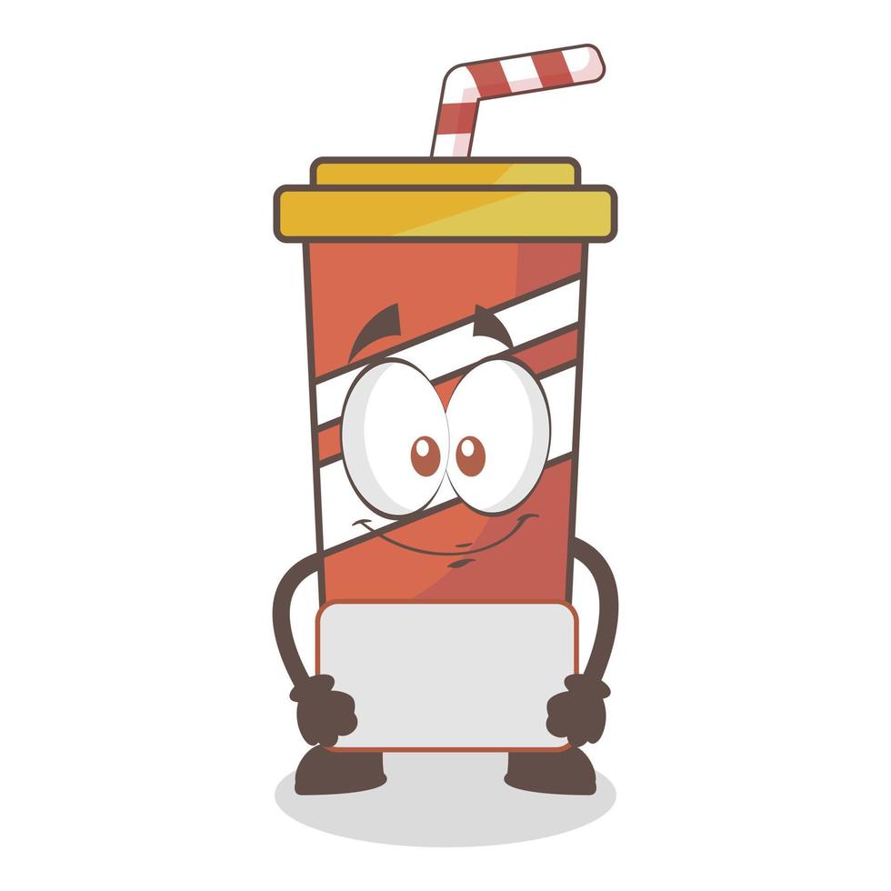 illustration graphique vectoriel de jolies boissons gazeuses de mascotte tenant des planches, conception adaptée aux boissons de mascotte ou à la journée mondiale de l'alimentation