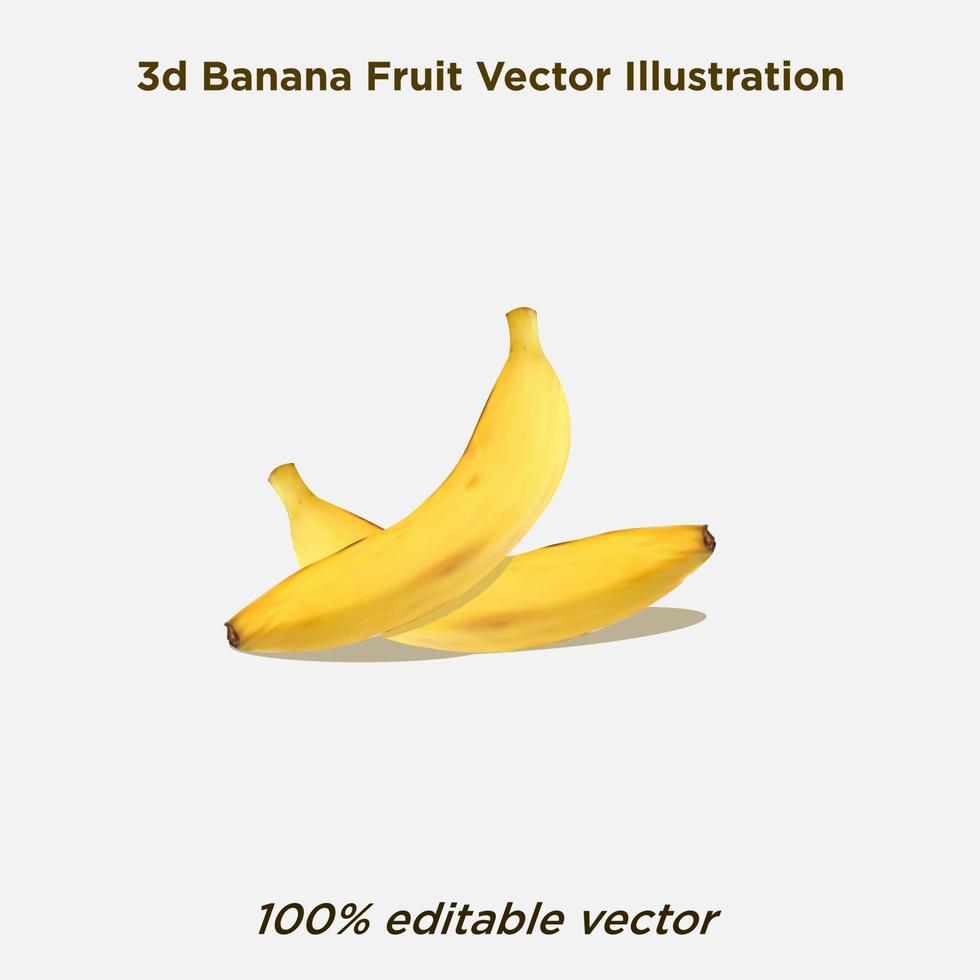 3d illustration vectorielle de banane fruit vecteur