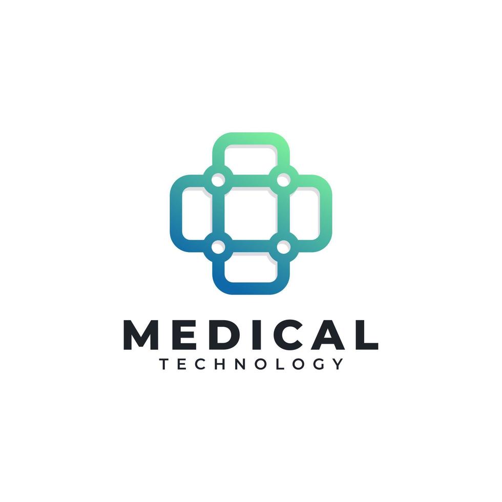 élément de modèle de conception de logo de technologie médicale. vecteur