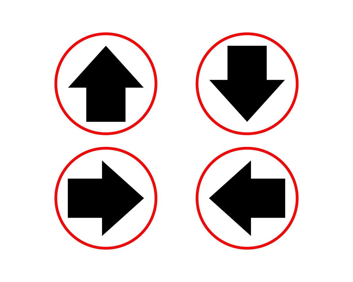 définir l'icône de la flèche. collection différentes flèches signent en vecteur, modèles de conception faciles à utiliser et à imprimer vecteur