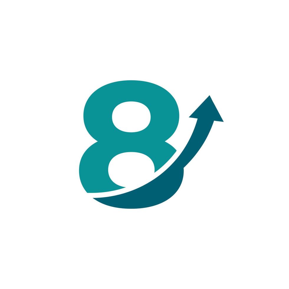 symbole du logo numéro 8 flèche vers le haut. bon pour les logos d'entreprise, de voyage, de démarrage, de logistique et de graphique vecteur