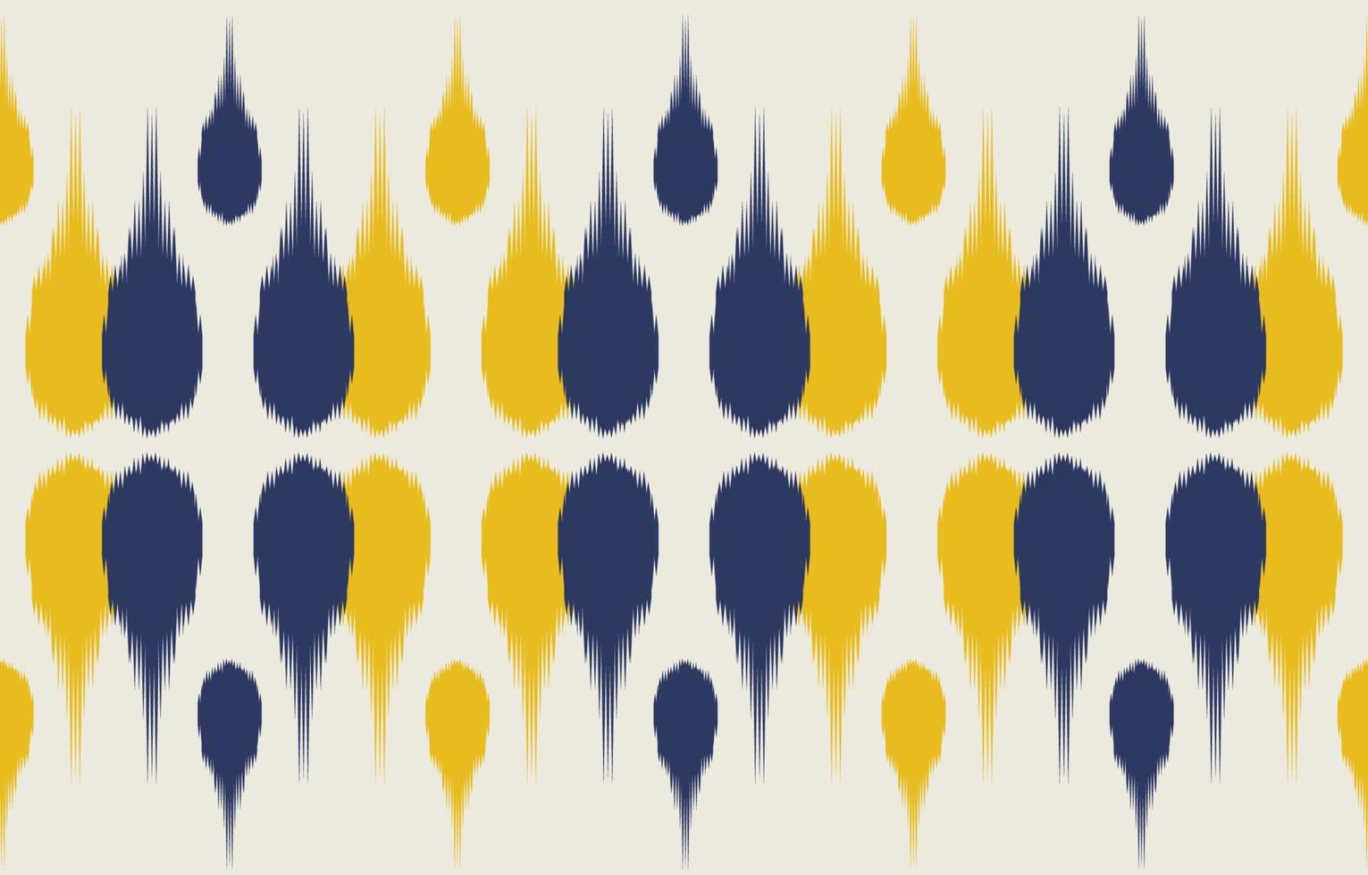 ikat design ethnique fond beige. motif de goutte bleu jaune sans couture dans l'art abstrait tribal et folklorique de broderie. ornement d'art aztèque print.design pour tapis, papier peint, vêtements, emballage, tissu. vecteur