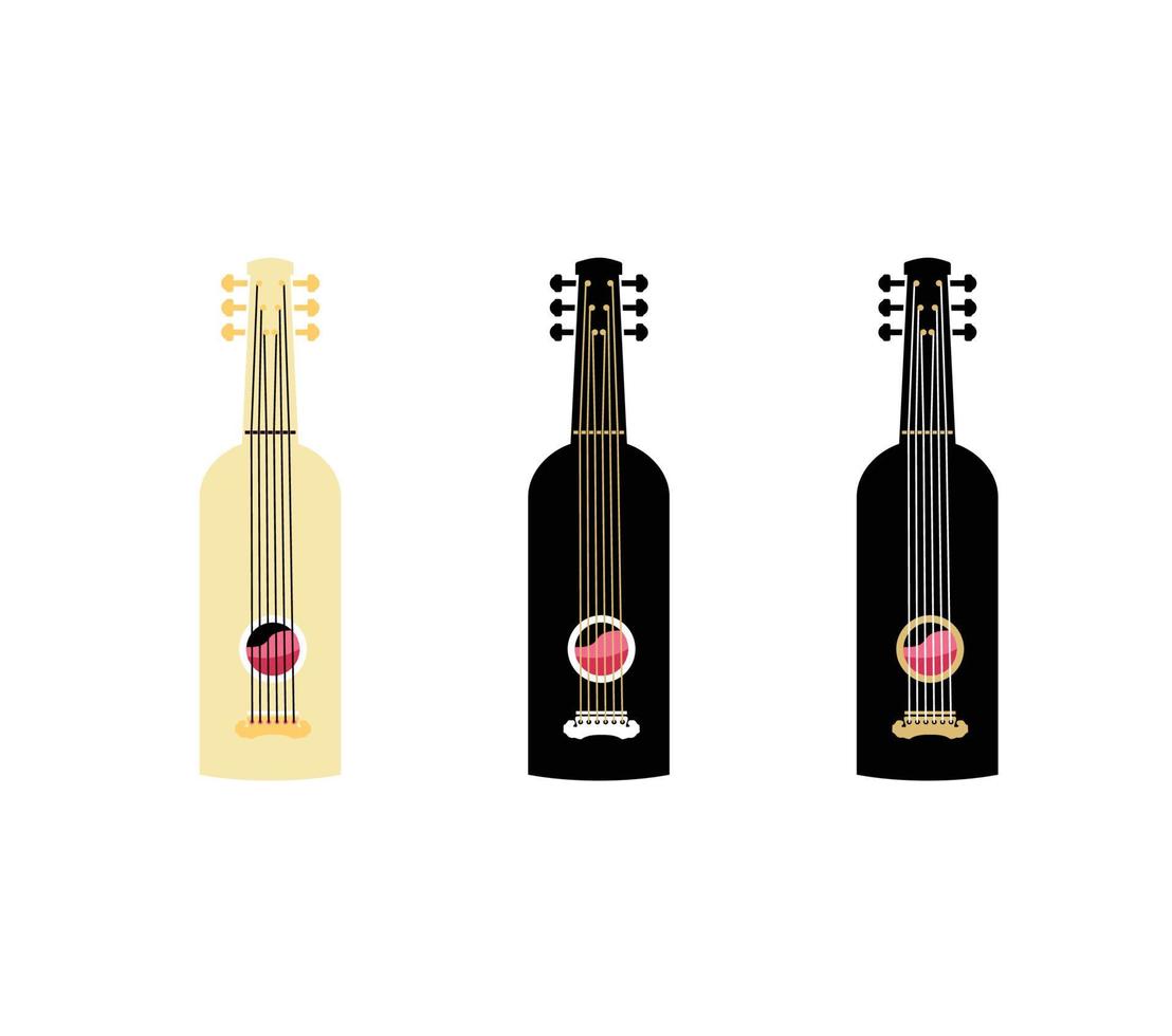 conception de modèle de logo de musique et de vin. illustration de symbole. vecteur