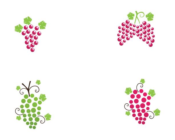 illustration vectorielle violet raisin et vert vecteur