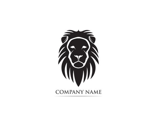 Logo et symbole de mascotte tête de lion vecteur