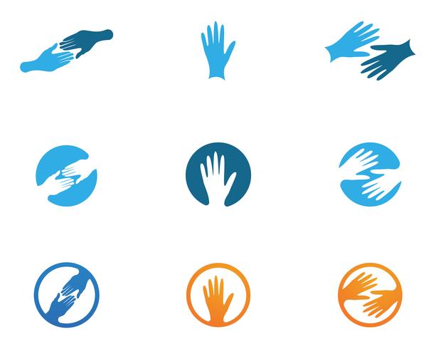 Icône de vecteur pour le soin des mains Logo Template Symboles commerciaux
