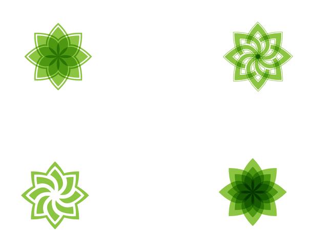Arbre feuille verte Vector icon Modèle de conception Illustration