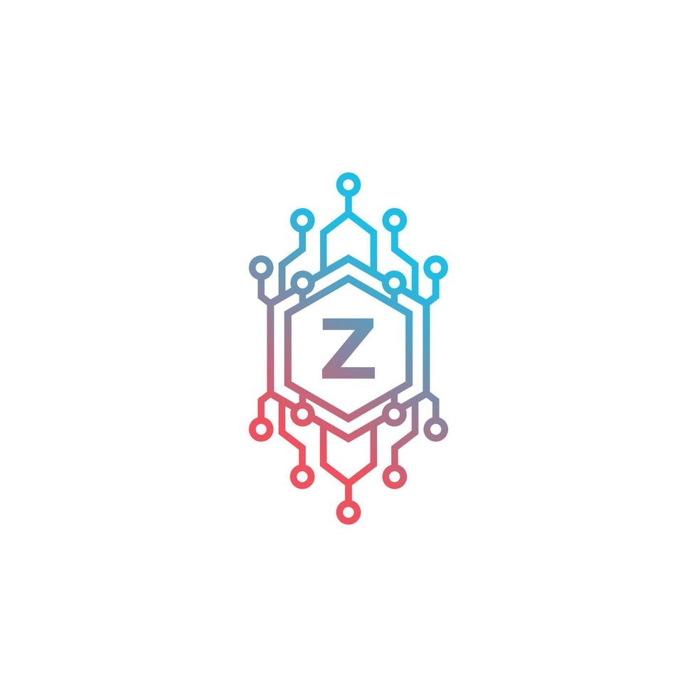 élément de modèle de conception de logo technologie lettre initiale z. vecteur