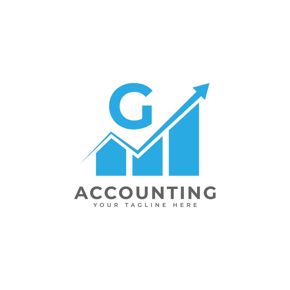lettre initiale g graphique bar finance logo design inspiration vecteur