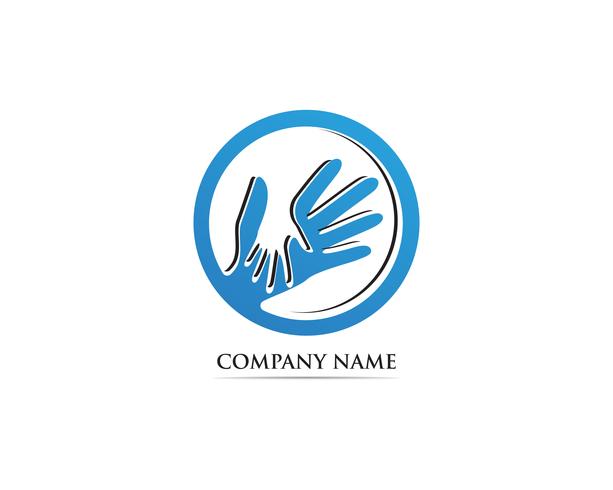 Vecteur de logo d&#39;adoption de soins de la main