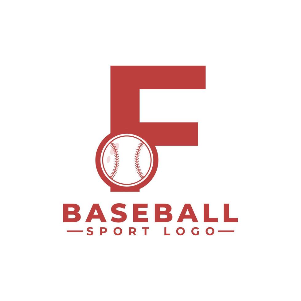 lettre f avec création de logo de baseball. éléments de modèle de conception de vecteur pour l'équipe sportive ou l'identité d'entreprise.