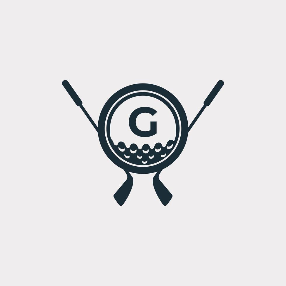 logo de sport de golf. lettre g pour le modèle vectoriel de conception de logo de golf. vecteur eps10