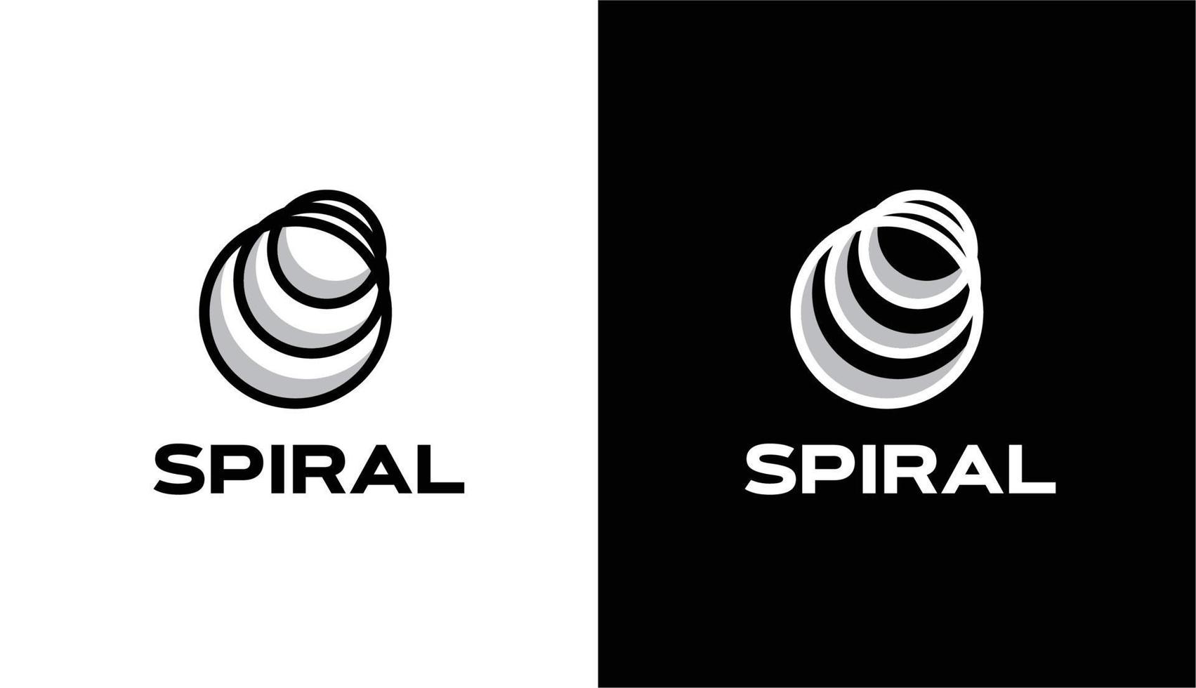 logo minimaliste futuriste, spirale circulaire adaptée aux marques automobiles, robotiques et de construction vecteur