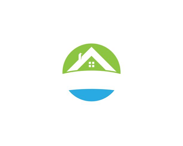 vecteurs de logo de maison verte vecteur