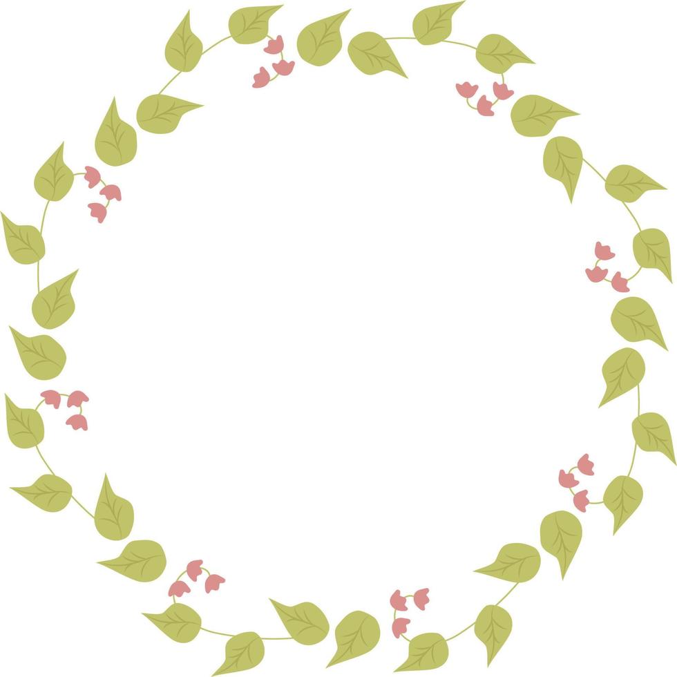 cadre rond à motif floral. illustration vectorielle. décor de cadre botanique floral vecteur