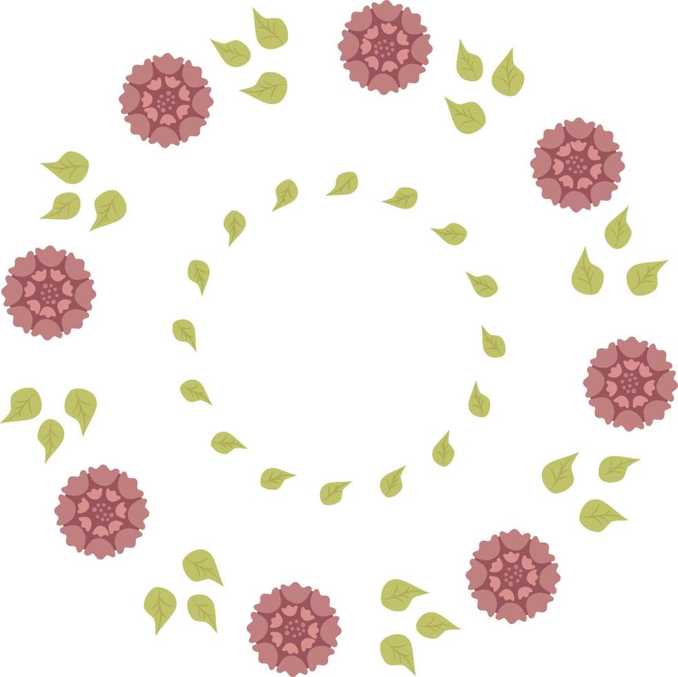 cadre floral rond. illustration vectorielle. décor de cadre botanique floral vecteur