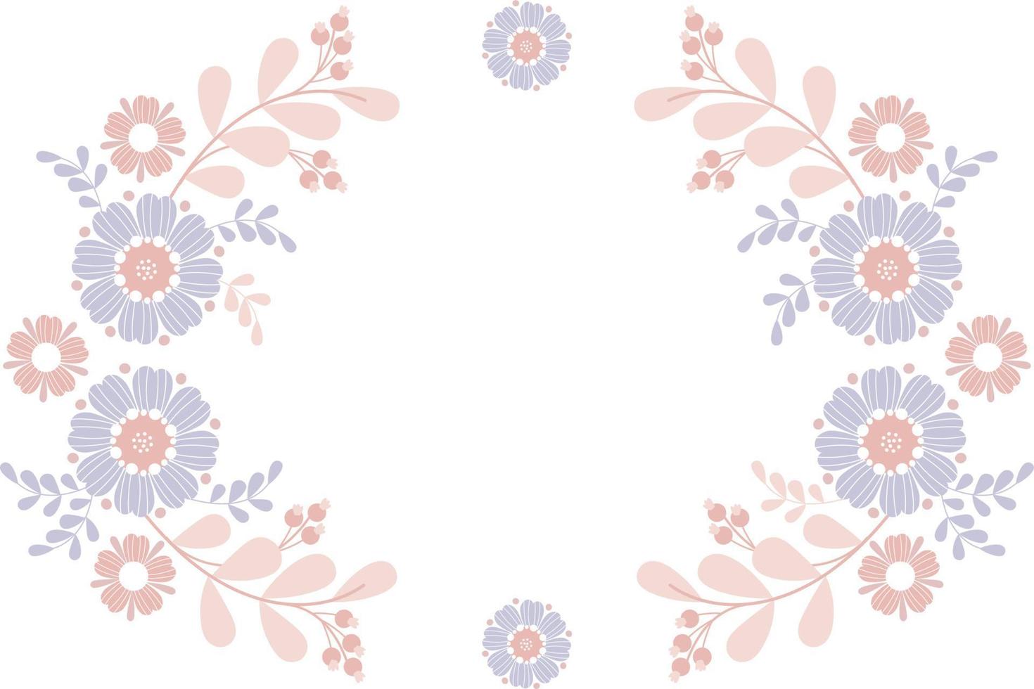 cadre à motif floral. illustration vectorielle. décor de cadre botanique floral vecteur