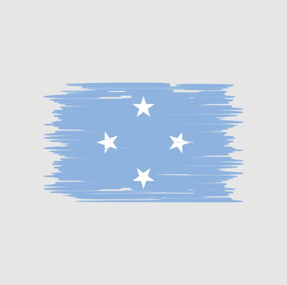pinceau drapeau micronésie. drapeau national vecteur