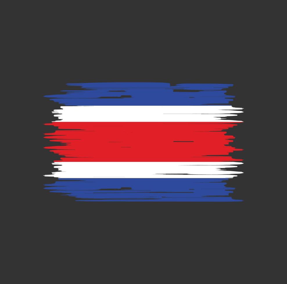 pinceau drapeau costa rica. drapeau national vecteur