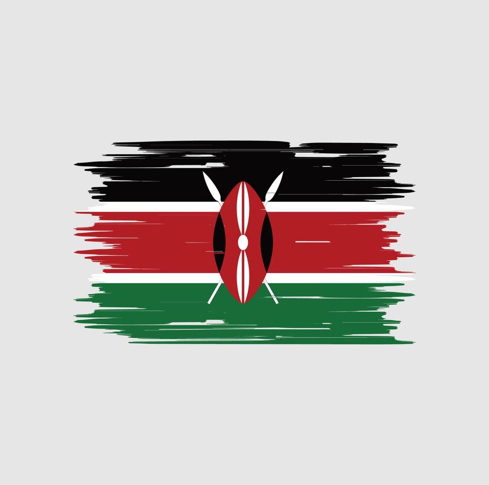 pinceau drapeau kenya. drapeau national vecteur