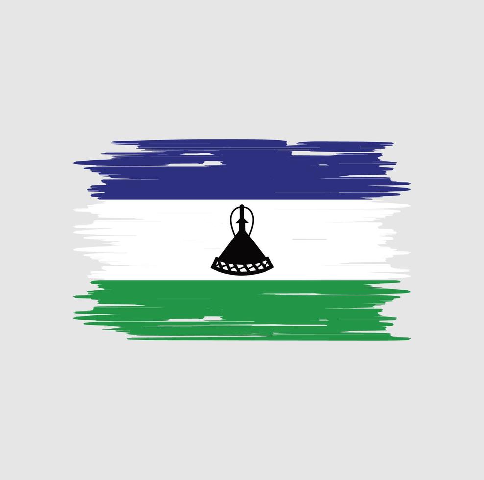 brosse de drapeau du lesotho. drapeau national vecteur