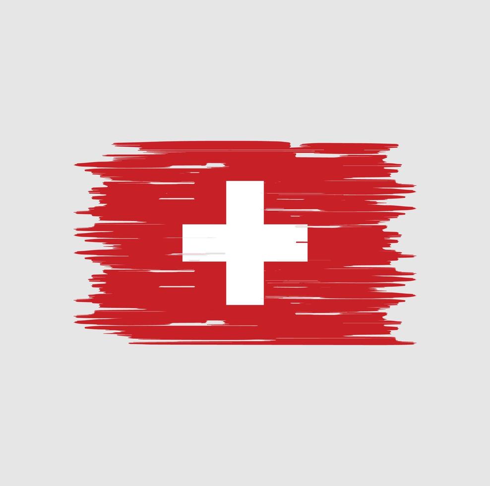 pinceau drapeau suisse. drapeau national vecteur