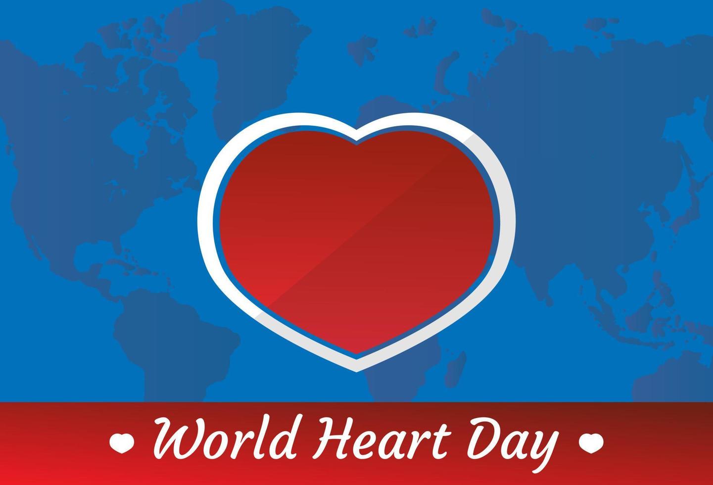 illustration à plat des modèles de la journée mondiale du cœur, conception adaptée aux affiches, arrière-plans, cartes de vœux, thème de la journée mondiale du cœur vecteur