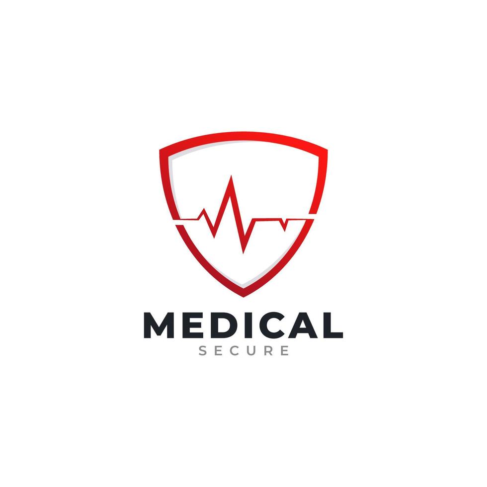 création de logo médical sécurisé. Bouclier de protection de la santé médicale cross vector illustration