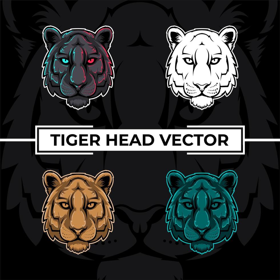 tête de tigre bouchent collection vectorielle vecteur