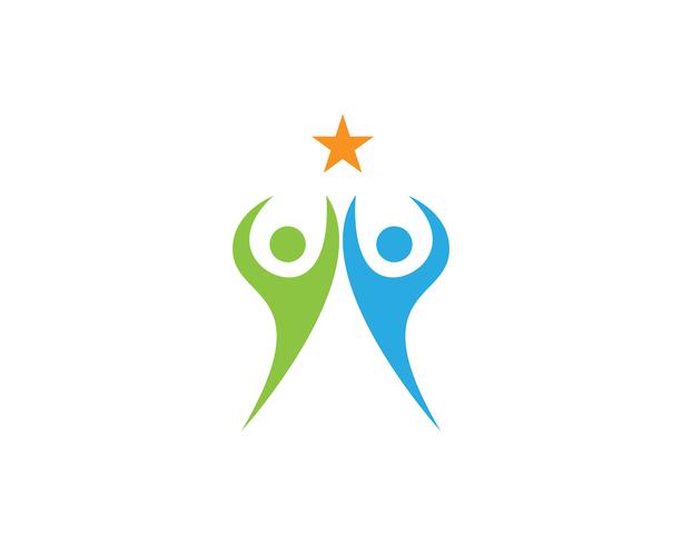 Logo et symboles du groupe de la communauté Star vecteur