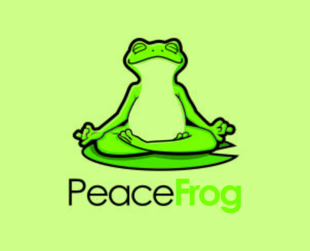 Logo yoga mascotte personnage zen grenouille vecteur