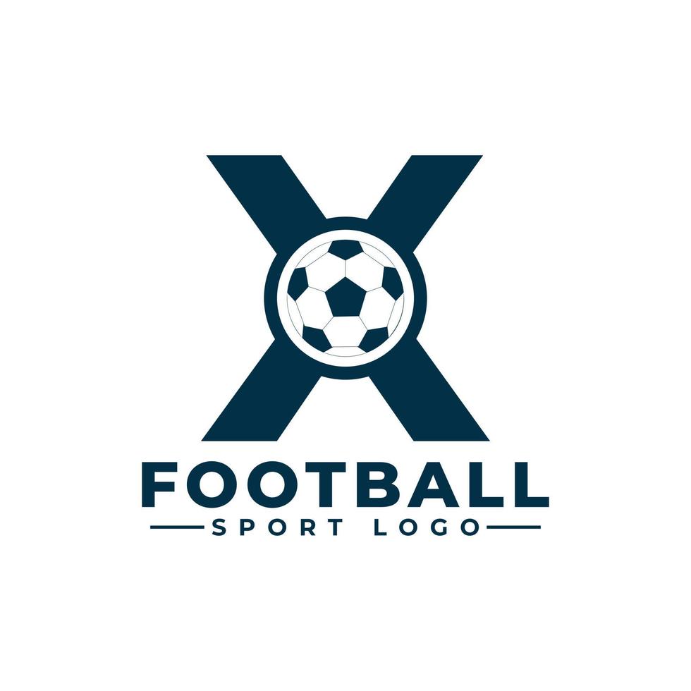 lettre x avec création de logo de ballon de football. éléments de modèle de conception de vecteur pour l'équipe sportive ou l'identité d'entreprise.