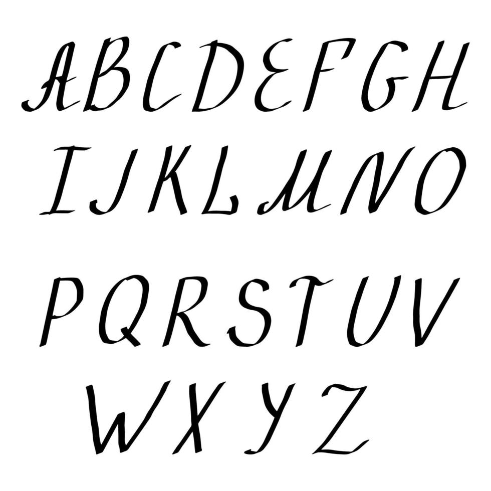 alphabet de vecteur. lettrage et typographie personnalisée pour le logo de conceptions, pour l'affiche, l'invitation. police cursive moderne de style pinceau manuscrite isolée vecteur