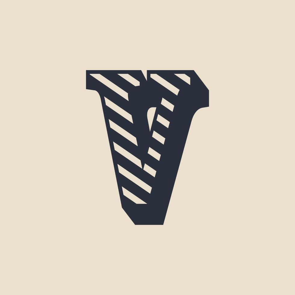 lettre v rétro vintage hipster vector logo design modèle inspiration