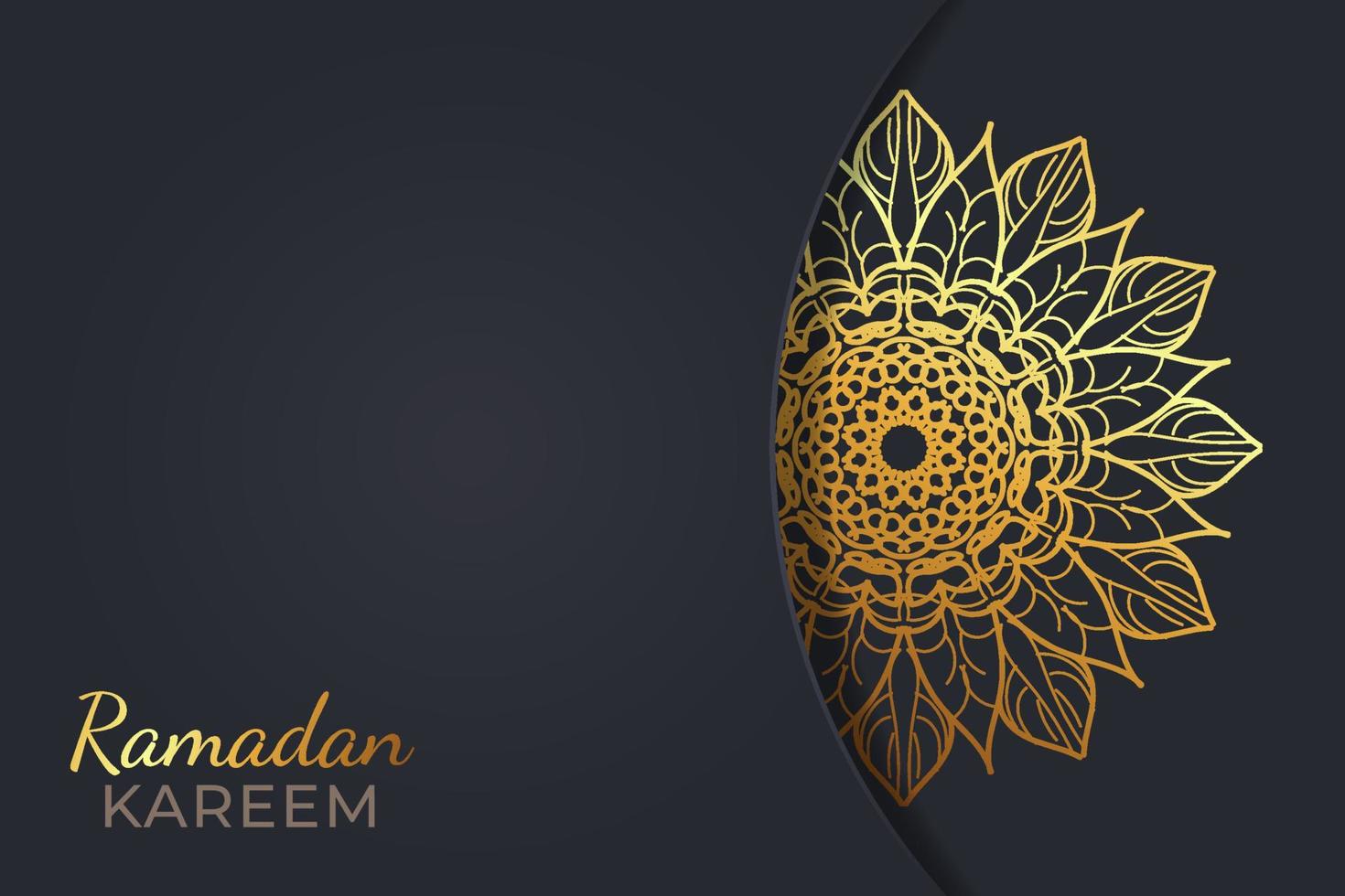 fond de ramadam kareem avec des ornements de mandala. vecteur