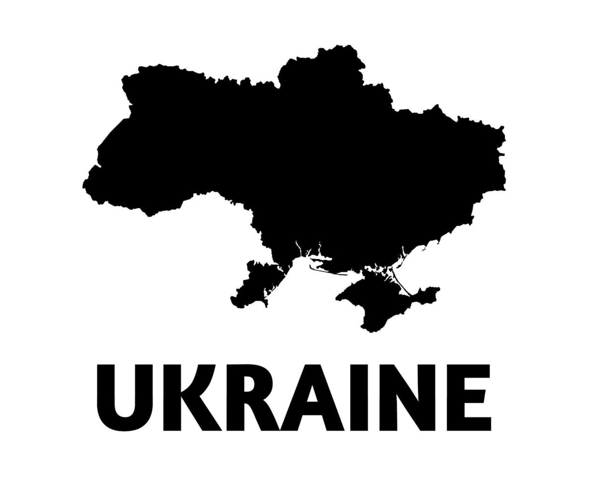 ukraine emblème carte noire avec nom europe nationale icône symbole illustration vectorielle vecteur